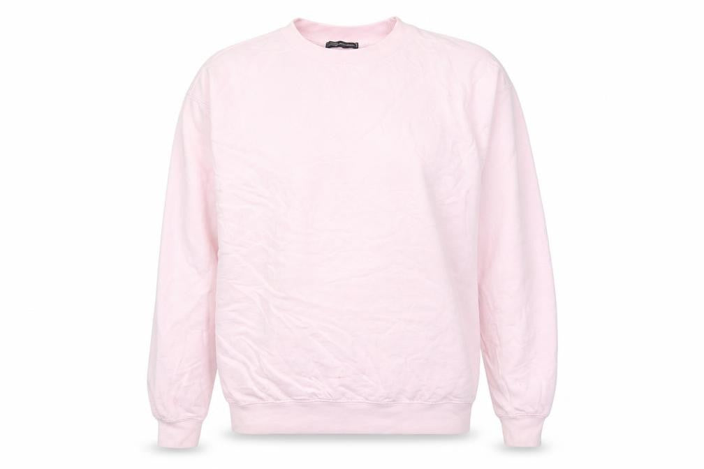Front view of Stylewise women’s pink cotton pullover sweatshirt, size S, pullover