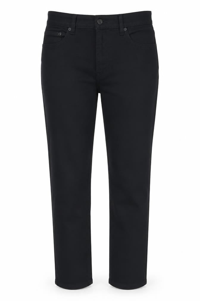 Marks and Spencer Womens Black Cotton Straight Jeans Size 36 in L31 in Regular Button
