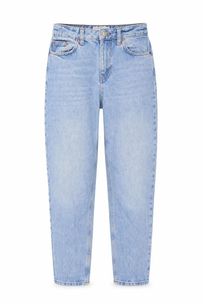 Topshop Womens Blue Cotton Mom Jeans Size 26 in L30 in Regular Button