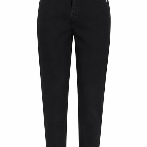 Denim & Co. Womens Black Cotton Mom Jeans Size 6 L29 in Regular Button