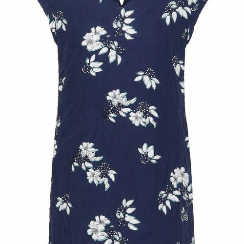 Crew Clothing Womens Blue Floral Viscose A-Line Size 12 V-Neck Pullover