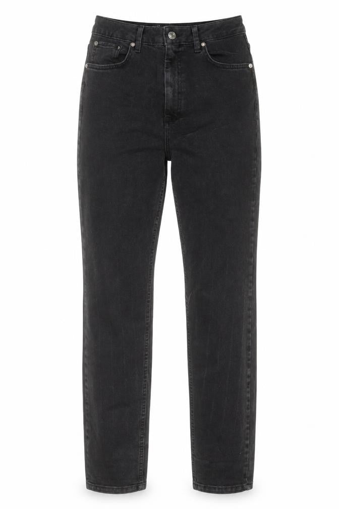 ASOS Womens Black Cotton Straight Jeans Size 25 in L36 in Regular Button