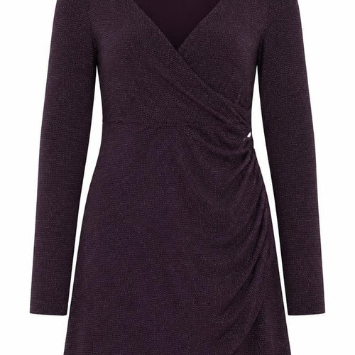 Pull&Bear Womens Purple Polyamide A-Line Size S V-Neck Pullover