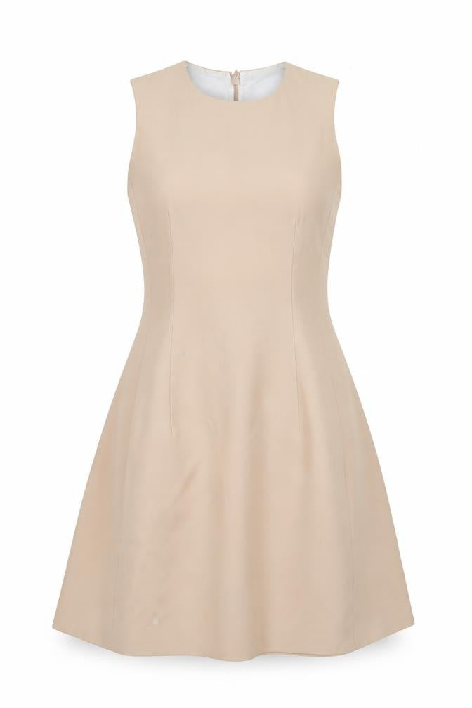 Front view of Zara women’s pink viscose a-line, size UK 4, round neck zip