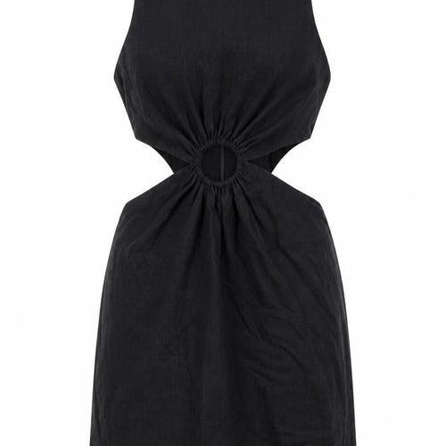 Zara Womens Black Viscose Bodycon Size 4 Scoop Neck Zip