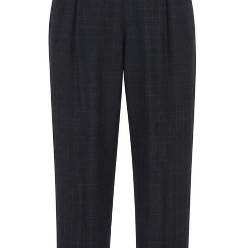 Marks and Spencer Womens Blue Plaid Polyester Carrot Trousers Size 10 L31.5 in Regular Zip