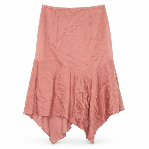 Minosa Womens Pink Polyethylene A-Line Skirt Size 12 Zip