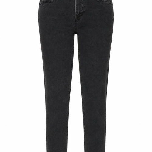 Marks and Spencer Womens Grey Cotton Straight Jeans Size 10 L26 in Slim Button