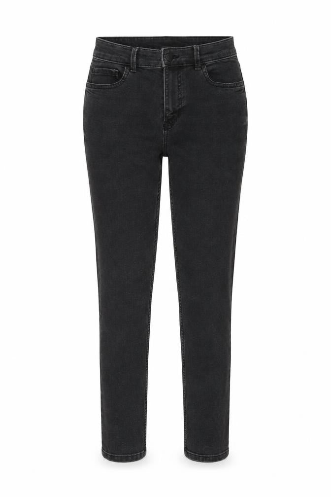 Marks and Spencer Womens Grey Cotton Straight Jeans Size 10 L26 in Slim Button
