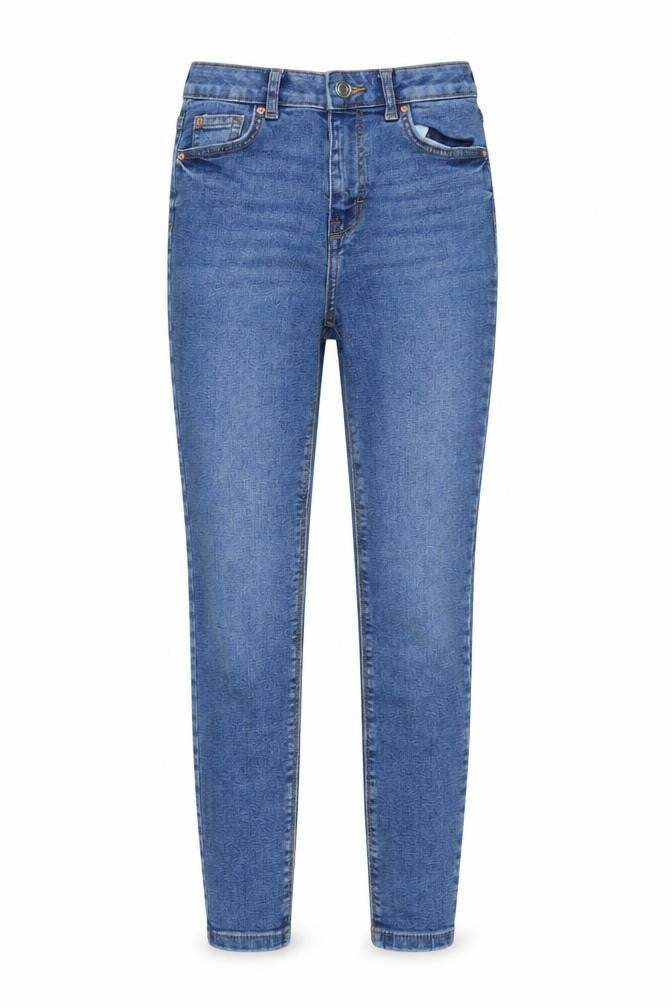 Denim & Co. Womens Blue Cotton Skinny Jeans Size 4 L26 in Regular Button