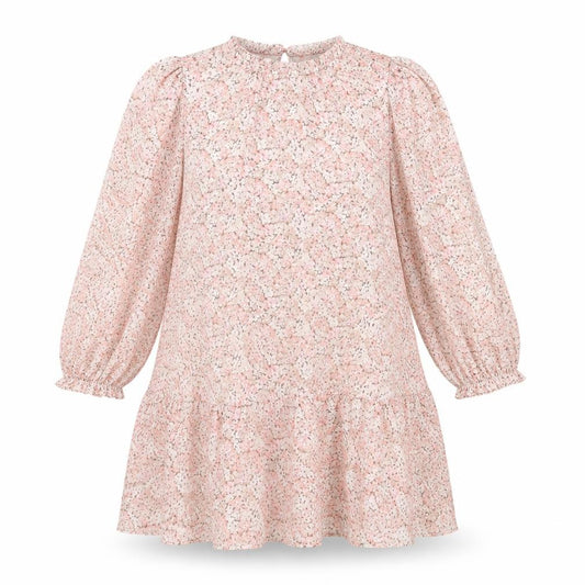 Front view of H&M women’s multicoloured floral polyester a-line, size S, round neck tie