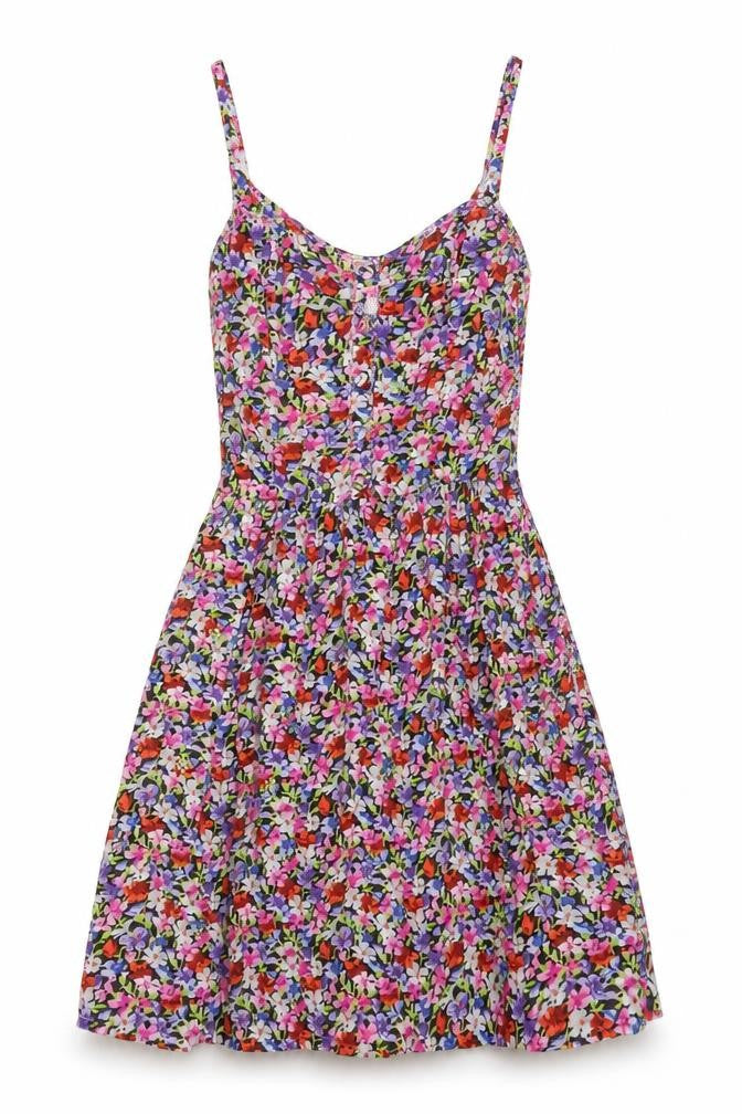 New Look Womens Multicoloured Floral Viscose Fit & Flare Size 6 Sweetheart Pullover