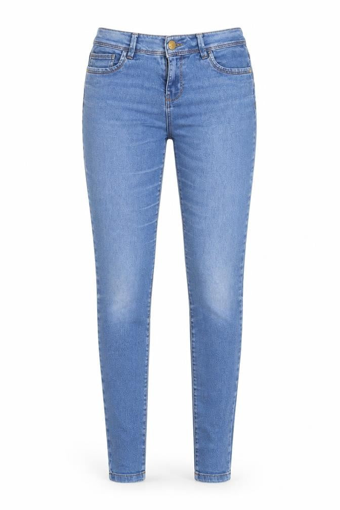 Denim & Co. Womens Blue Cotton Skinny Jeans Size 8 L29 in Regular Button