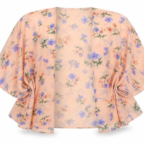 New Look Womens Pink V-Neck Floral Polyester Cape Jumper Size 10