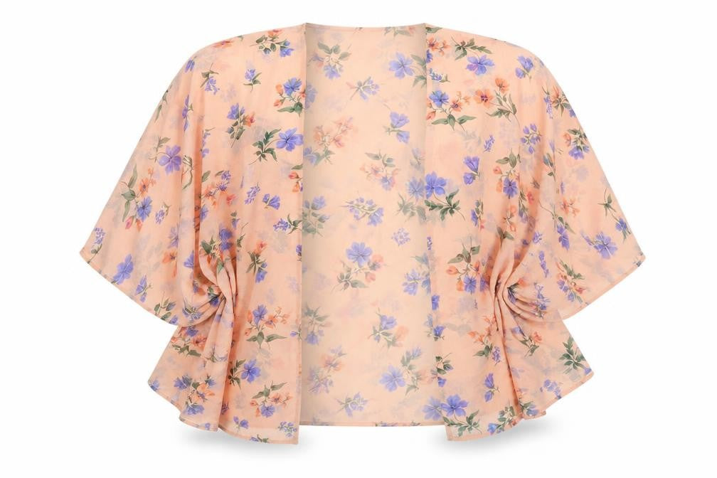 New Look Womens Pink V-Neck Floral Polyester Cape Jumper Size 10