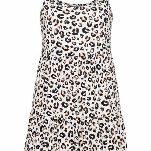 Nutmeg Womens Multicoloured Animal Print Polyester Tank Dress Size 8 Round Neck Pullover - Leopard Print
