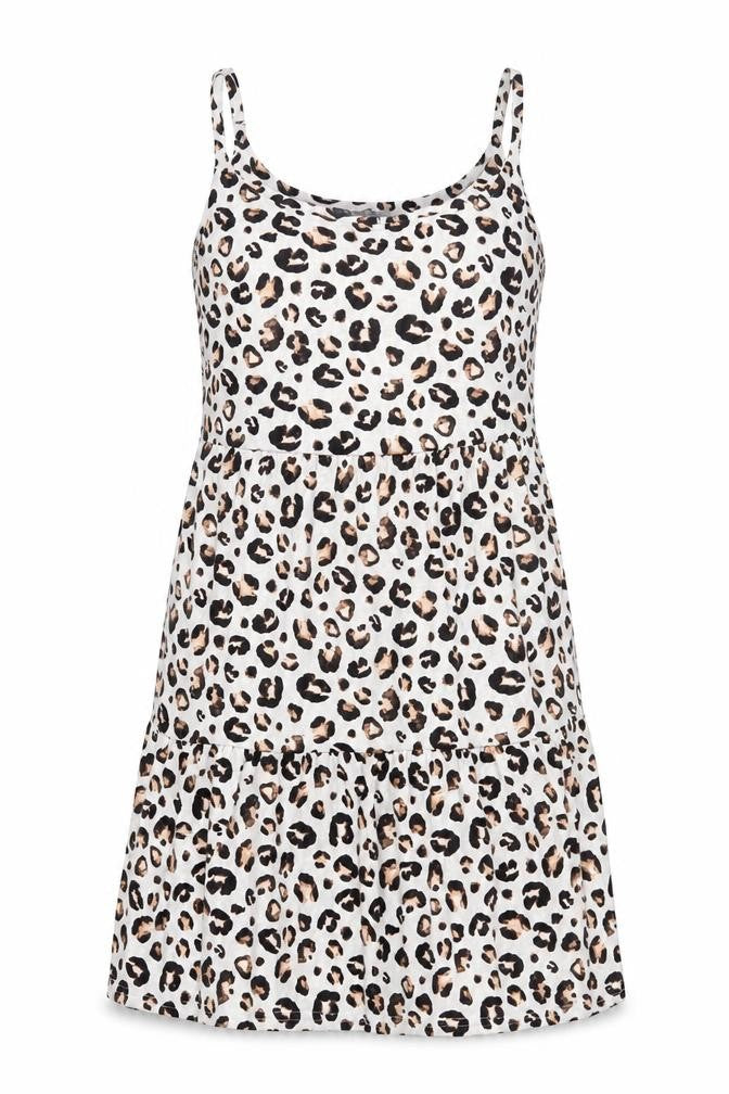 Nutmeg Womens Multicoloured Animal Print Polyester Tank Dress Size 8 Round Neck Pullover - Leopard Print