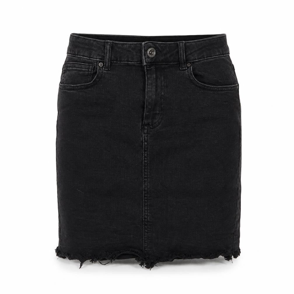 Pieces Womens Black Cotton Straight & Pencil Skirt Size M Zip