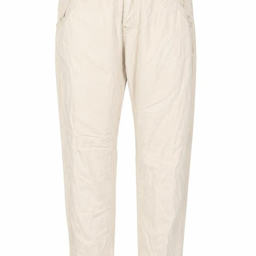 Stradivarius Womens Ivory Cotton Chino Trousers Size 6 L26 in Regular Zip
