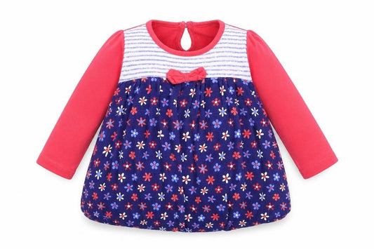 Front view of George girls’ multicoloured floral cotton basic blouse, size 6-9, months round neck button