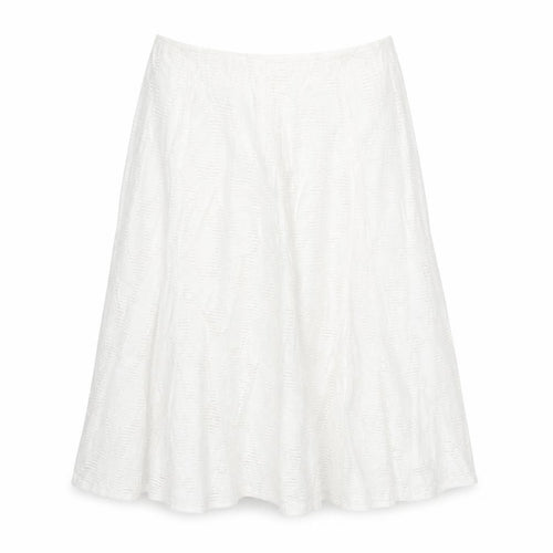 Marks and Spencer Womens Ivory Viscose Flare Skirt Size 14 Zip - Crochet detail
