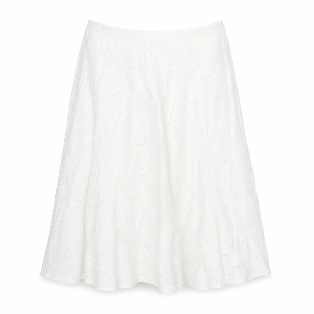 Marks and Spencer Womens Ivory Viscose Flare Skirt Size 14 Zip - Crochet detail