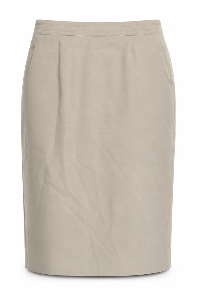 c.h.i.c.c Womens Beige Polyester Straight & Pencil Skirt Size 44 Zip