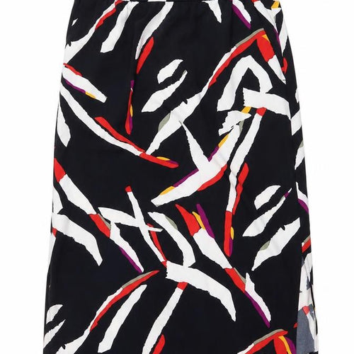 Marks and Spencer Womens Multicoloured Geometric Viscose A-Line Skirt Size 28 in
