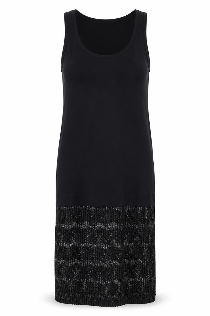 Zara Womens Black Cotton Tank Dress Size S Round Neck Pullover