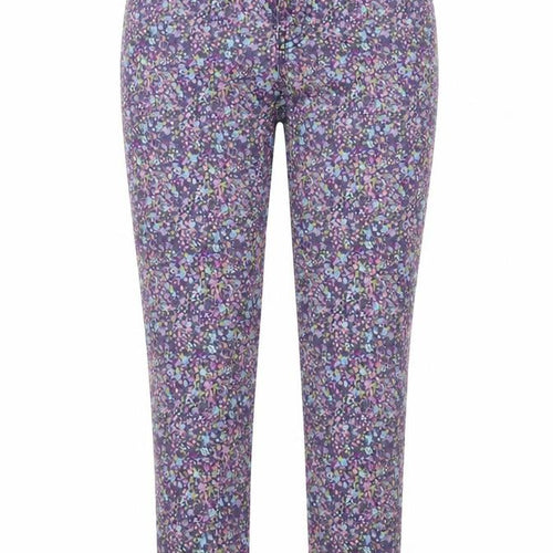 Preworn Womens Multicoloured Floral Cotton Cropped Jeans Size M L25 in Regular Button