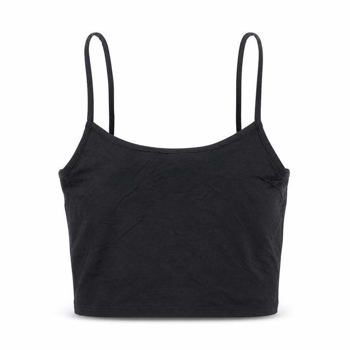 Stradivarius Womens Black Polyester Cropped Tank Size M Round Neck