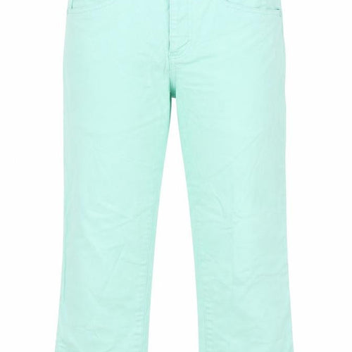 H&M Womens Green Cotton Cropped Jeans Size 8 L20 in Regular Zip