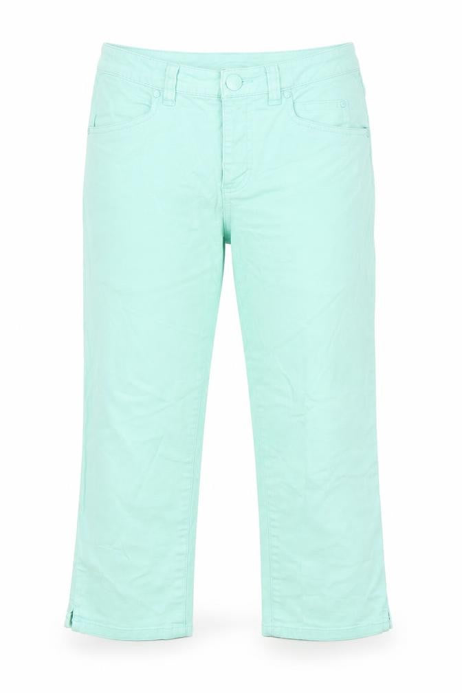 H&M Womens Green Cotton Cropped Jeans Size 8 L20 in Regular Zip