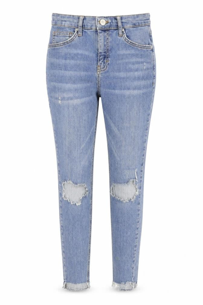 Topshop Womens Blue Cotton Skinny Jeans Size 28 in L30 in Regular Zip