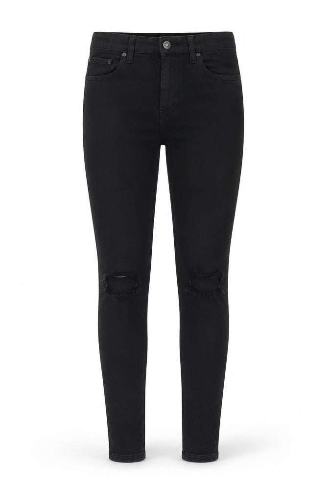 Topshop Womens Black Cotton Skinny Jeans Size 28 in L30 in Regular Zip