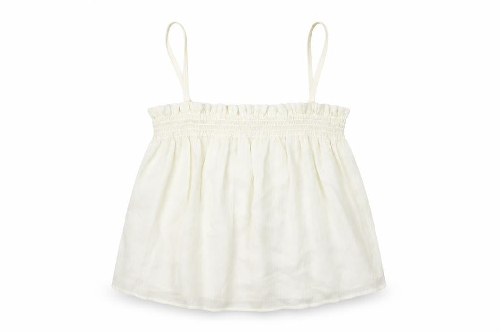 Mango Womens White Polyester Camisole T-Shirt Size M Square Neck