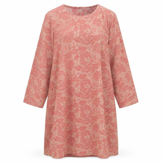 Front view of Koshibo Super women’s multicoloured geometric polyethylene a-line, size L, square neck pullover