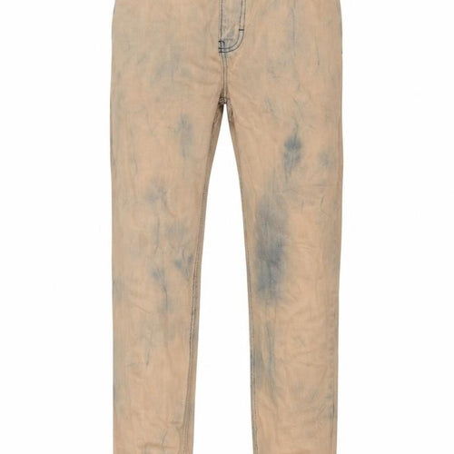 Topshop Mens Orange Cotton Straight Jeans Size 28 in L32 in Regular Button - Acid Wash