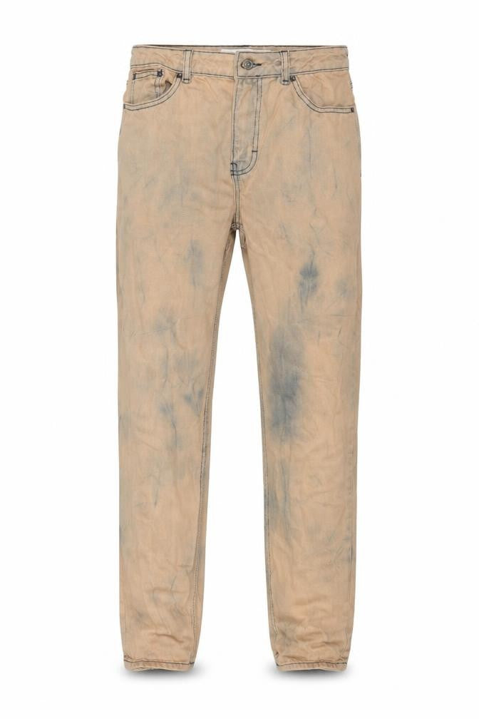 Topshop Mens Orange Cotton Straight Jeans Size 28 in L32 in Regular Button - Acid Wash