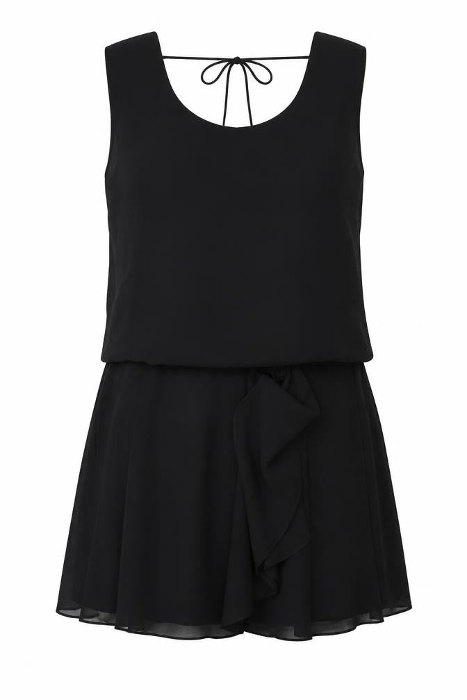 Front view of Zara women’s black polyester a-line, size S, scoop neck pullover