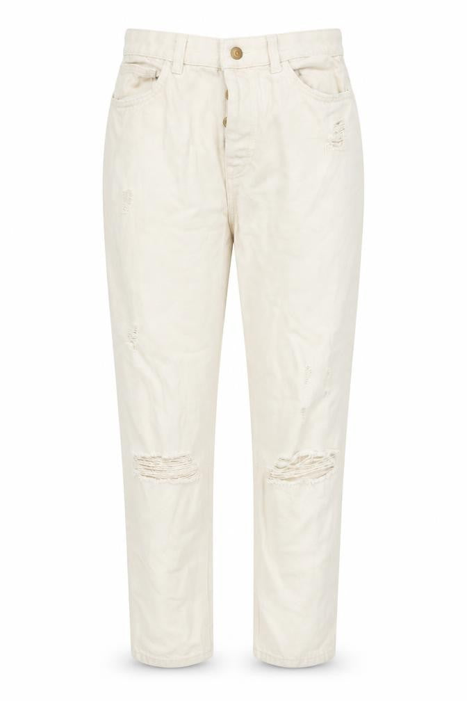 Denim & Co. Womens Beige Cotton Mom Jeans Size 12 L26 in Regular Button