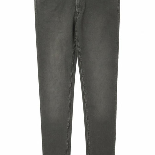 H&M Womens Green Cotton Skinny Jeans Size L L30 in Regular Button