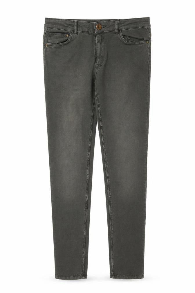 H&M Womens Green Cotton Skinny Jeans Size L L30 in Regular Button