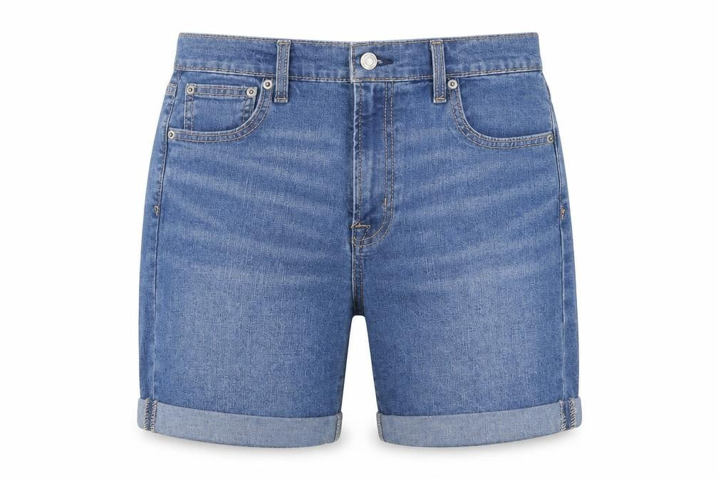 Gap Mens Blue Cotton Biker Shorts Size 28 in L10 in Regular Zip