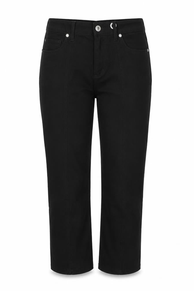 Simon Carter Womens Black 100% Cotton Cropped Jeans Size 8 L23 in Regular Zip