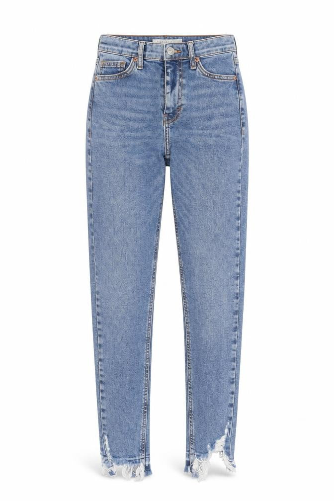Topshop Womens Blue Cotton Skinny Jeans Size 25 in L27 in Regular Button - To Fit 32