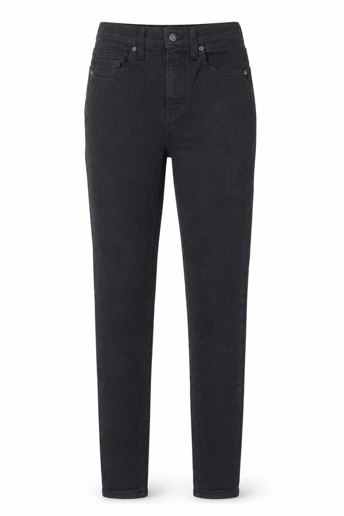 Topshop Womens Black Cotton Skinny Jeans Size 25 in L27 in Regular Button - To Fit 32