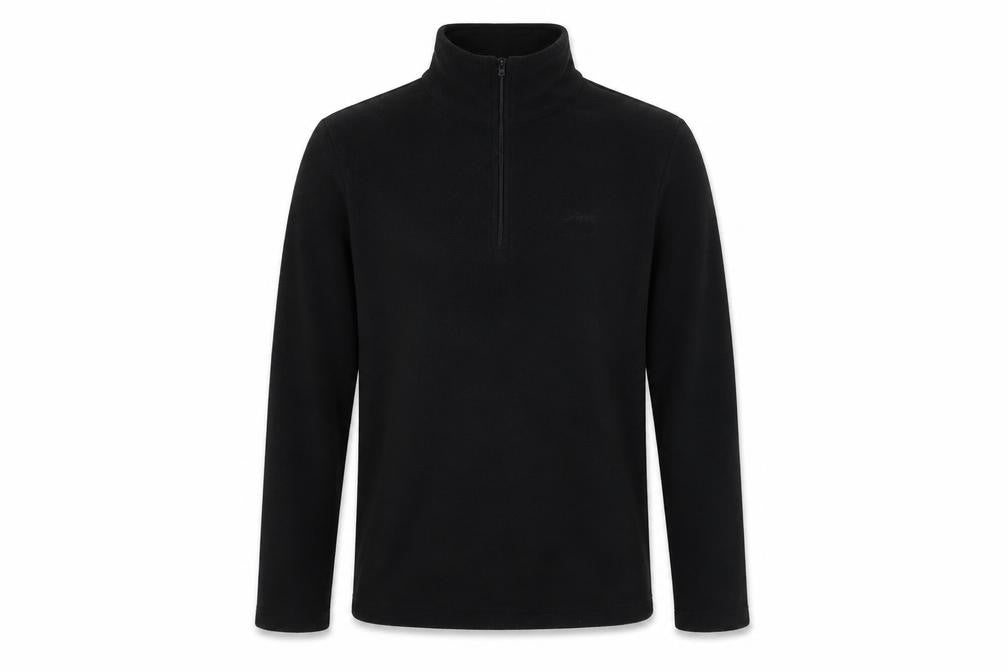 Front view of Preworn boys’ black jacket coat, size S, zip