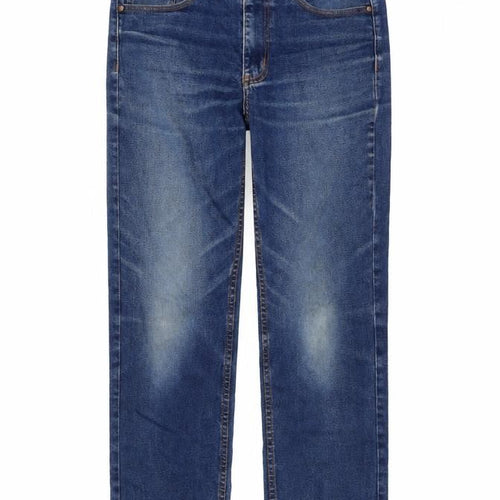 Cotton Traders Womens Blue Cotton Straight Jeans Size 32 in L27 in Regular Zip