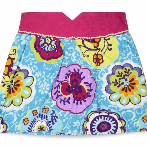 Preworn Womens Multicoloured Floral Polyester A-Line Skirt Size 30 in Zip